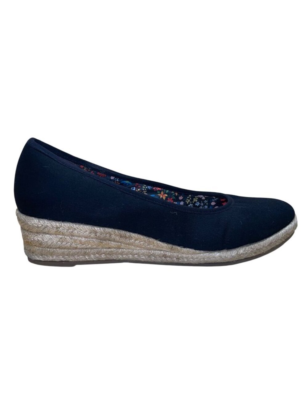 LifeStride Velocity Women’s Black Fabric Karma Wedge Espadrille Shoes Size 9.5M